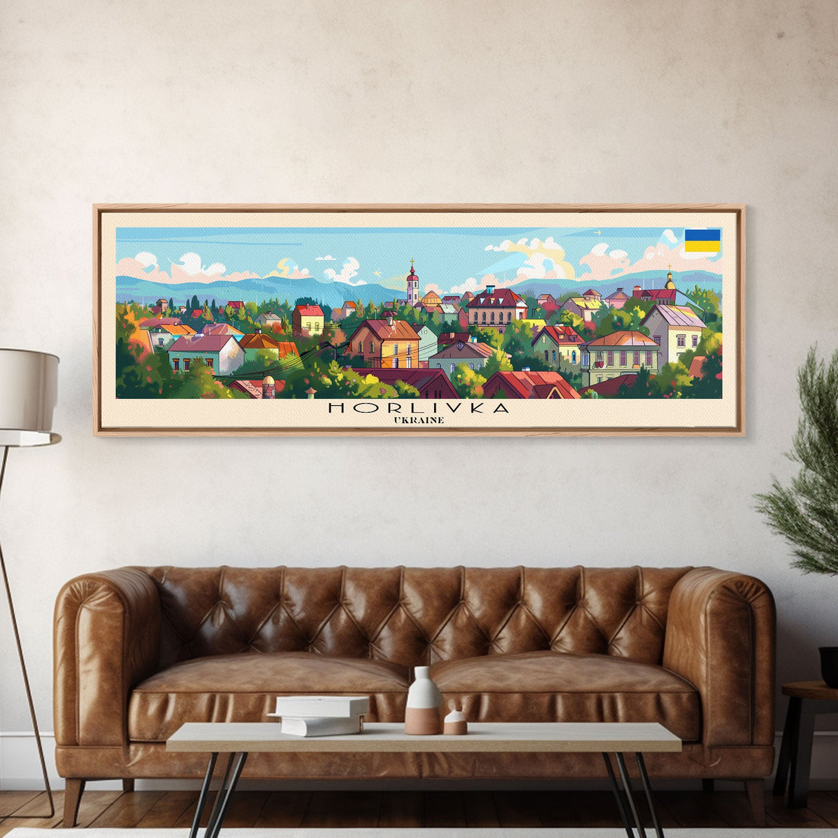 Horlivka Ukraine Wall Art, Panoramic Travel Poster, Panoramic Framed Canvas Print, City Wall Art, Wall Hanging Home Decor, Travel Art