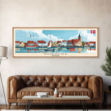 Horsens Denmark Travel Print Wall Art, Panoramic City Art, Travel Art, Wall Decor, Vacation Gift, Framed Canvas Print Or Metal Art