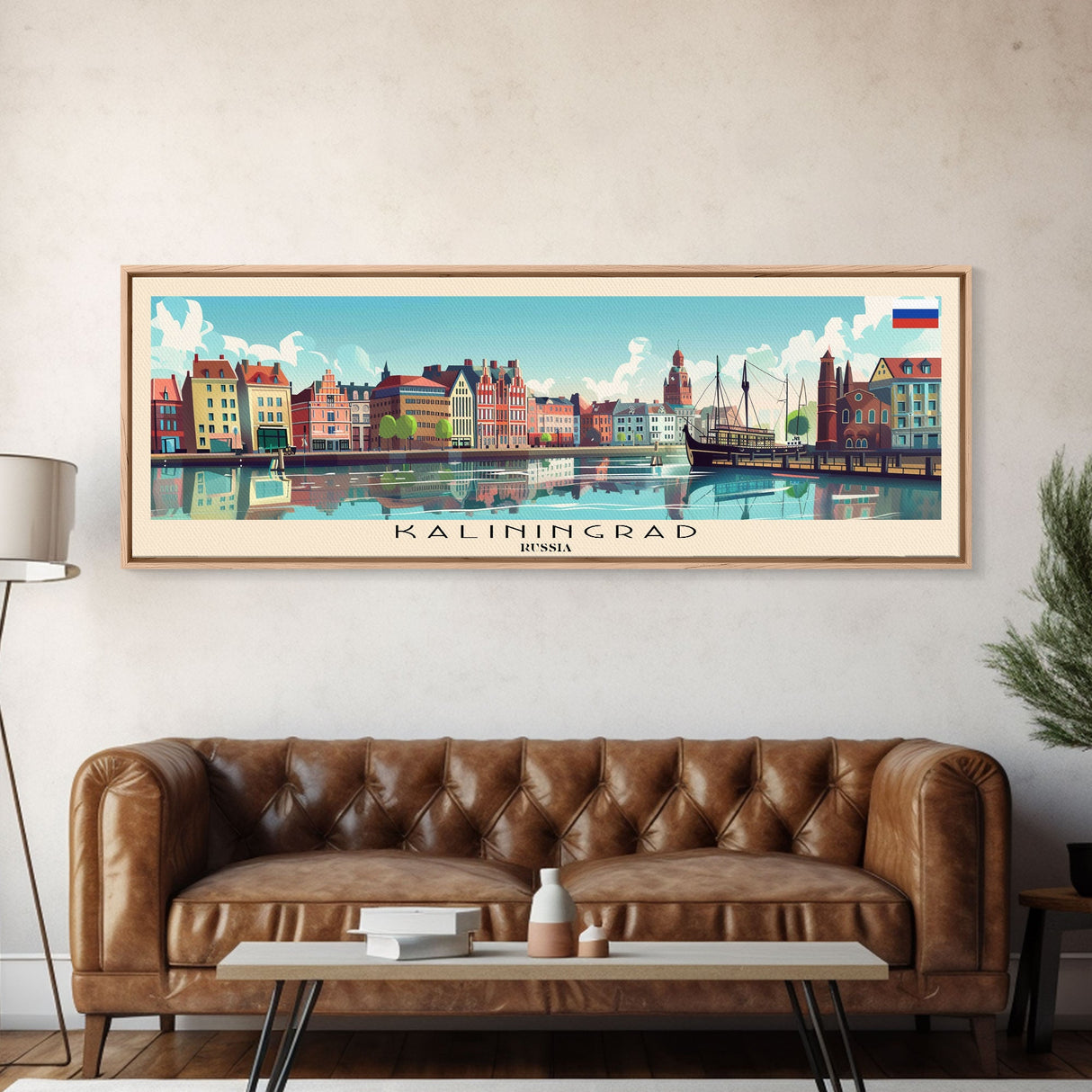 Kaliningrad Russia Travel Print Wall Art, Panoramic City Art, Travel Art, Wall Decor, Vacation Gift, Framed Canvas Print Or Metal Art