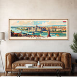 Kecskemet Hungary Wall Art, Panoramic Travel Poster, Panoramic Framed Canvas Print, City Wall Art, Wall Hanging Home Decor, Travel Art