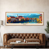 Kranj Slovenia Wall Art, Panoramic Travel Poster, Panoramic Framed Canvas Print, City Wall Art, Wall Hanging Home Decor, Travel Art