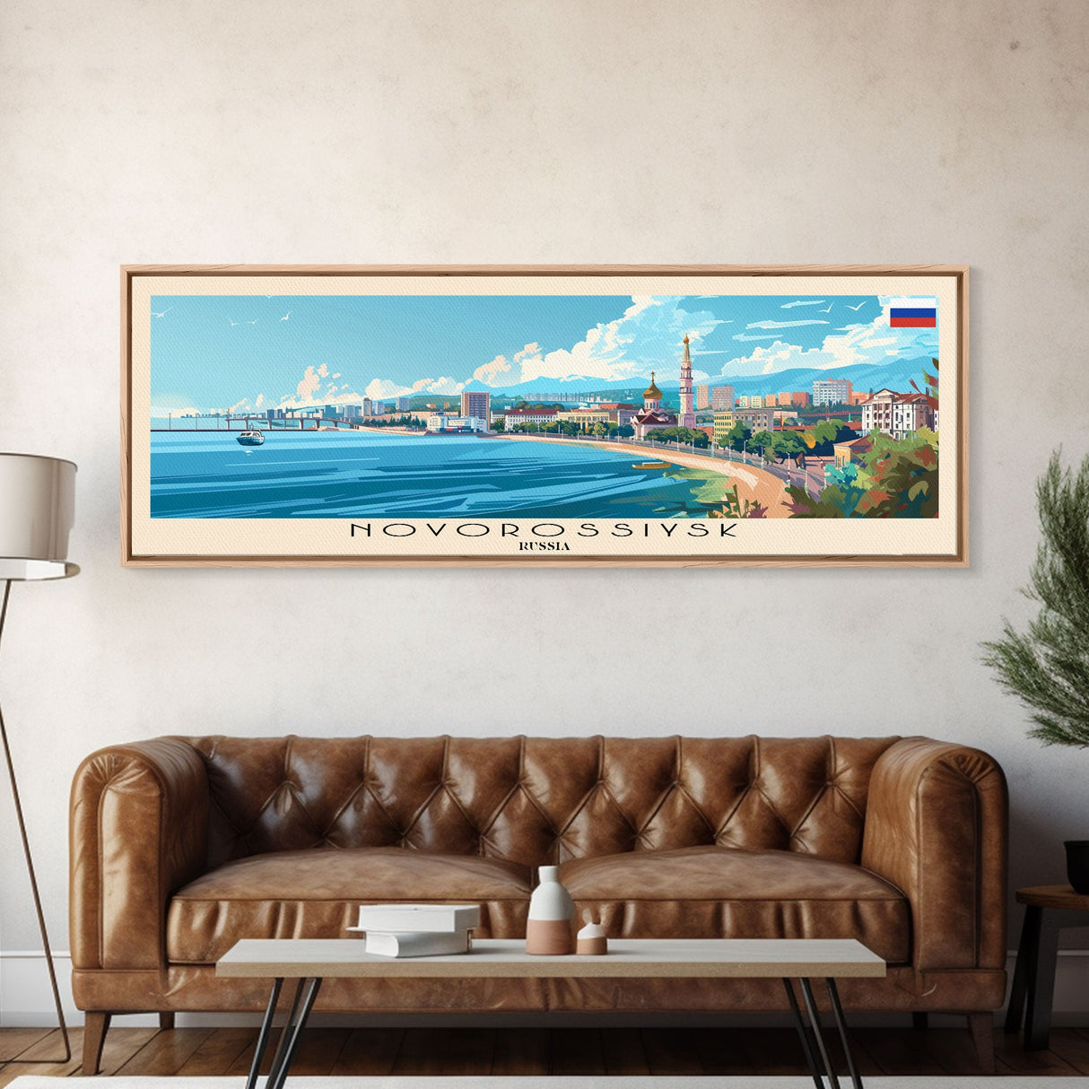 Novorossiysk Russia Wall Art, Panoramic Travel Poster, Panoramic Framed Canvas Print, City Wall Art, Wall Hanging Home Decor, Travel Art