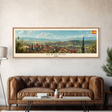 Oviedo Spain Travel Art, City Art, Framed Canvas Print or Metal Wall Art, Europe Travel Poster, Panoramic Wall Art, Extra Wide Wall Art