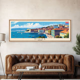 Rijeka Croatia Travel Print Wall Art, Panoramic City Art, Travel Art, Wall Decor, Vacation Gift, Framed Canvas Print Or Metal Art