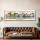 Tournai Belgium Travel Print Wall Art, Panoramic City Art, Travel Art, Wall Decor, Vacation Gift, Framed Canvas Print Or Metal Art