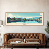 Zugdidi Georgia Travel Print Wall Art, Panoramic City Art, Travel Art, Wall Decor, Vacation Gift, Framed Canvas Print Or Metal Art