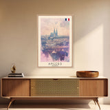Enchanting Angers Cathedral View, Framed Canvas Print, Ideal for Bedroom Art, Travel Poster, Home Decoration, Boho Wall Art