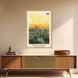 Bradford United Kingdom Travel Poster Framed Canvas Print, Wall Art, Home Decor, Travel Print, Cityscape Art, Abstract Art, Original Art