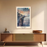 Galway, Ireland Travel Poster Art, Framed Canvas Print for Living Room or Bedroom, Coastal Wall Art, Home Decoration