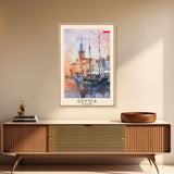Gdynia, Poland Travel Poster Art, Framed Canvas Print for Living Room or Bedroom, Scenic Harbor Wall Art, Home Decoration