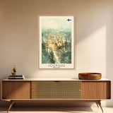 Joensuu Finland River View, Framed Canvas Print, Travel Poster, Scenic Wall Art, Nature Landscape Decor, Living Room Art, Tranquil Home Decoration