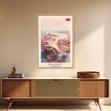 Kaunas Lithuania Scenic View, Framed Canvas Print, Travel Poster, Wall Art, Living Room Decor, Cityscape Art, Modern Home Decoration, Lithuanian City