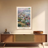 Khabarovsk Russia Riverside View, Framed Canvas Print, Travel Poster, Wall Art, Home Decor, Living Room Decoration, Russian Cityscape Art