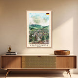 Krasnoyarsk Russia Travel Poster Framed Canvas Print, Watercolor Cityscape, Home Decor, Wall Art, Scenic Painting, Travel Print, Artistic Gift