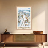 Lappeenranta Finland Travel Poster Framed Canvas Print, Scenic Landscape, Watercolor Painting, Wall Art, Home Decor, Travel Print, Artistic Gift