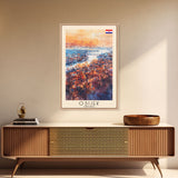 Osijek Croatia Travel Poster Framed Canvas Print, Watercolor Painting, Scenic Wall Art, Home Decor, Croatian Landscape, Rustic Art