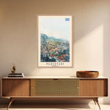 Peristeri Greece Travel Poster Framed Canvas Print, Watercolor Painting, Scenic Wall Art, Home Decor, Greek Landscape, Classic Art