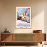 Poznan Poland Travel Poster Framed Canvas Print, Watercolor Painting, Scenic Wall Art, Home Decor, Polish Cityscape, Modern Art