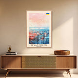 Sevastopol Ukraine Travel Poster Framed Canvas Print, Watercolor Painting, Scenic Wall Art, Home Decor, Ukrainian Seaside, Classic Art