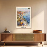 Varna Bulgaria Travel Poster Framed Canvas Print, Watercolor Painting, Coastal Wall Art, Home Decor, Bulgarian Seaside, Nautical Art