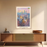 Zhytomyr Ukraine Travel Poster Framed Canvas Print, Watercolor Painting, Scenic Wall Art, Home Decor, Ukrainian Landscape, Perfect Gift