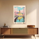 Belgorod Russia Travel Poster Framed Canvas Print, Midcentury Modern Art, Pop Art Wall Decor, Home Decor, Vacation Gift, Living Room Art