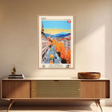 Bern Switzerland Travel Poster Framed Canvas Print, Midcentury Modern Art, Pop Art Wall Decor, Home Decor, Vacation Gift, Living Room Art