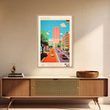 Duisburg Germany Travel Poster Framed Canvas Print, Midcentury Modern Art, Pop Art Wall Decor, Scenic Living Room Art, Bedroom Decor
