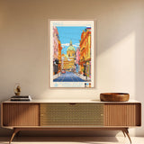 Engels Russia Travel Poster Framed Canvas Print, Midcentury Modern Art, Pop Art Wall Decor, Scenic Wall Art, Living Room Decoration, Office Gift
