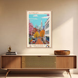 Nottingham United Kingdom Travel Poster Framed Canvas Print, Midcentury Modern Art, Pop Art Wall Decor, Home Decor, Vacation Gift, Bedroom Art