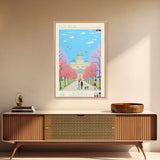 Novi Pazar Serbia Travel Poster Framed Canvas Print, Midcentury Modern Art, Pop Art Wall Decor, Scenic Wall Art, Living Room Decoration, Office Gift
