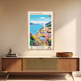 Novorossiysk Russia Travel Poster Framed Canvas Print, Midcentury Modern Art, Pop Art Wall Decor, Scenic Bedroom Art, Office Decoration