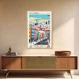 Novosibirsk Russia Travel Poster Framed Canvas Print, Midcentury Modern Art, Pop Art Wall Decor, Scenic Living Room Art, Bedroom Decor