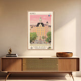 Rennes France Travel Poster Framed Canvas Print, Midcentury Modern Art, Pop Art Wall Decor, Scenic Wall Art, Living Room Decoration, Office Gift