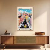 Samara Russia Travel Poster Framed Canvas Print, Midcentury Modern Art, Pop Art Wall Decor, Home Decor, Office Decoration, Scenic Art