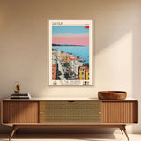 Samsun Turkey Travel Poster Framed Canvas Print, Midcentury Modern Art, Pop Art Wall Decor, Living Room Art, Vacation Gift