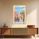 Simferopol Ukraine Travel Poster Framed Canvas Print, Midcentury Modern Art, Pop Art Wall Decor, Living Room Art, Vacation Gift