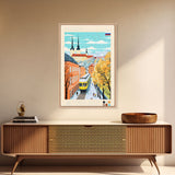 Smolensk Russia Travel Poster Framed Canvas Print, Midcentury Modern Art, Pop Art Wall Decor, Home Decor, Office Art