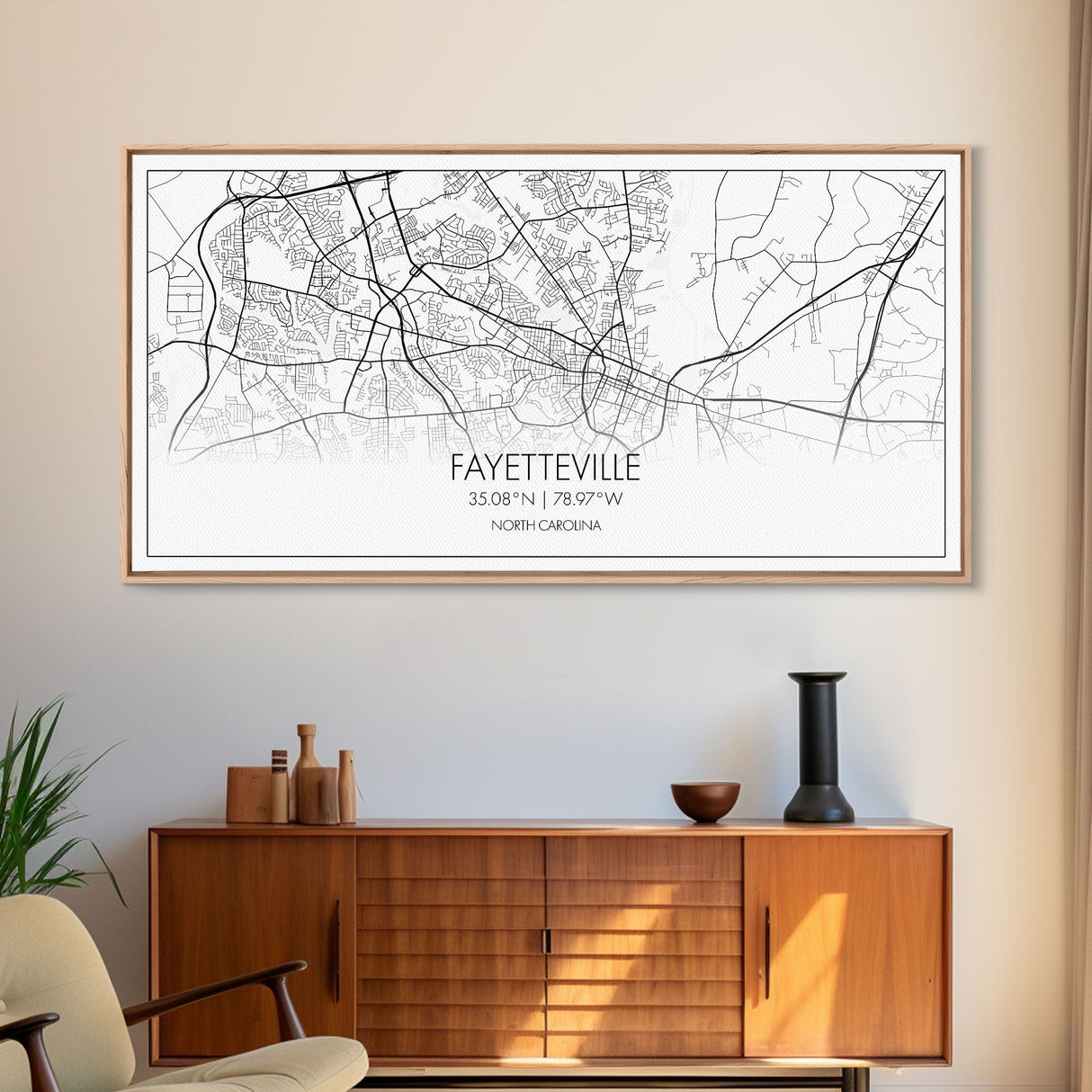 Fayetteville Street Map, North Carolina Map, Map Art, Minimalist Art, Wall Art, Canvas Art, Gift For Parents, Girls Room Décor, Cabin Décor
