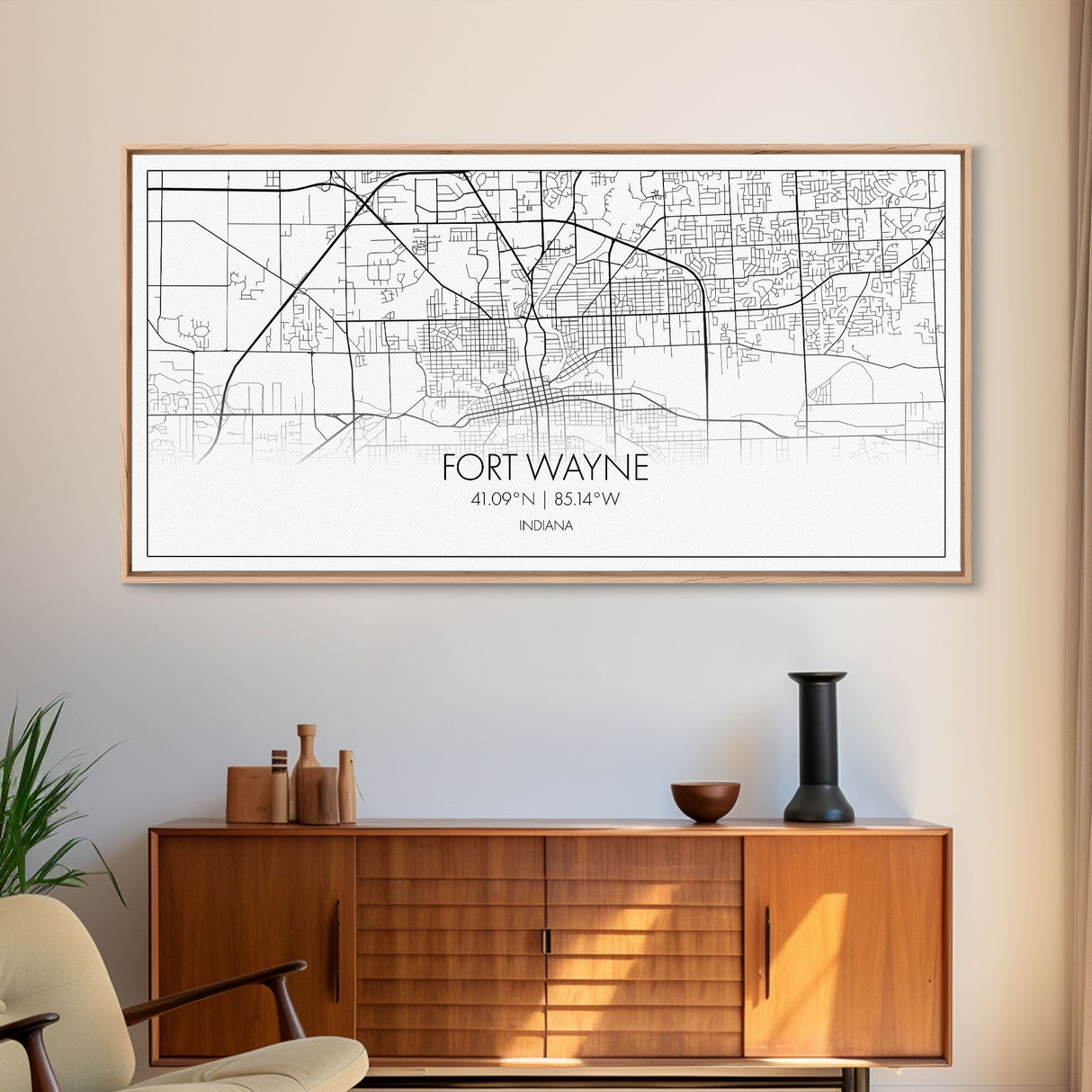 Fort Wayne Map, Nevada Map, Map Art, Minimalist Art, Wall Art, Canvas Art, Moving Gifts, Pool Room Décor, Bar Wall Art, Rustic Home Décor