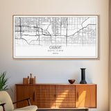 Gilbert City Map, Arizona Map, Map Art, Minimalist Art, Wall Art, Canvas Art, Lake House Décor, Ranch House Décor, Dorm Wall Décor, Home Art