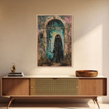 Halloween Creepy Doll, Framed Canvas Print, Wall Art, Spooky Decor, Halloween Decoration, Living Room Art, Unique Gift