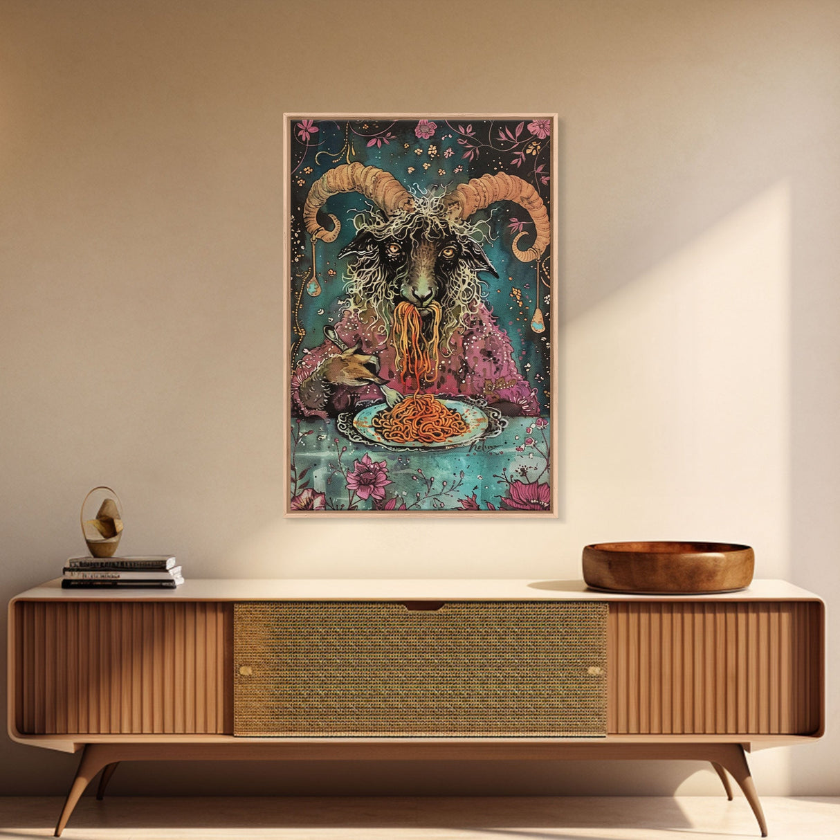 Halloween Sinister Alchemist Framed Canvas Print, Wall Art, Living Room Decor, Halloween Decoration, Spooky Art, Haunted House Art