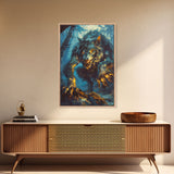 Ferocious Werewolf in the Forest - Halloween Wall Decor - Scary Art Print - Werewolf Painting for Halloween - Spooky Home Decor
