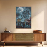 Eerie Carnival, Halloween Art, Spooky Wall Decor, Framed Canvas Print, Creepy Art, Halloween Wall Decor, Seasonal Wall Art, Scary Artwork