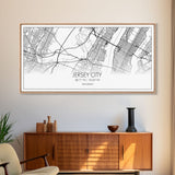 Jersey City Map, New Jersey Map, Map Art, Modern Art, Wall Art, Canvas Art, Wall Art Prints, Office Wall Art, Gift For Couples, Room Décor