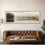 Brookville Lake Indiana Framed Canvas Print, Lake House Decor, Panoramic Wall Art, Travel Poster, Rustic Lake Painting, Nature Art
