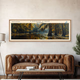 Caddo Lake Louisiana Framed Canvas Print, Lake House Decor, Panoramic Wall Art, Travel Poster, Rustic Lake Painting, Nature Art