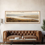 Calamus Reservoir Nebraska Framed Canvas Print, Panoramic Lake House Decor, Wall Art, Travel Poster, Rustic Lake Painting, Nature Art