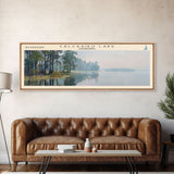 Calcasieu Lake Framed Canvas Print, Lake House Art, Panoramic Wall Art, Travel Poster, Minimalist Lake Painting, Home Decor